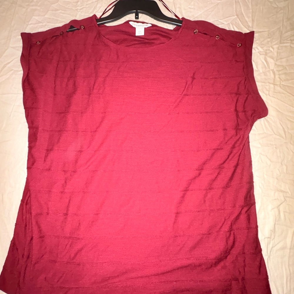 Liz Claiborne Red Blouse with Button Detail